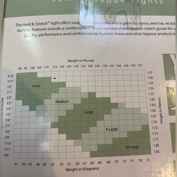 2 Pair Capezio Hold & Stretch Footed Tights 14 Black Semi-Opaque Size Small - Picture 5 of 6